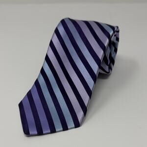 Ted Baker London 100% Silk Stripe Tie - Blue/Purple